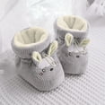 thumbnail image 2 of Povozer Baby Boys Girls Cozy Fleece Booties with Grippers Slipper Socks Toddler Crib Winter Shoes for Boys Girls(Gray,6-12 Months), 2 of 5
