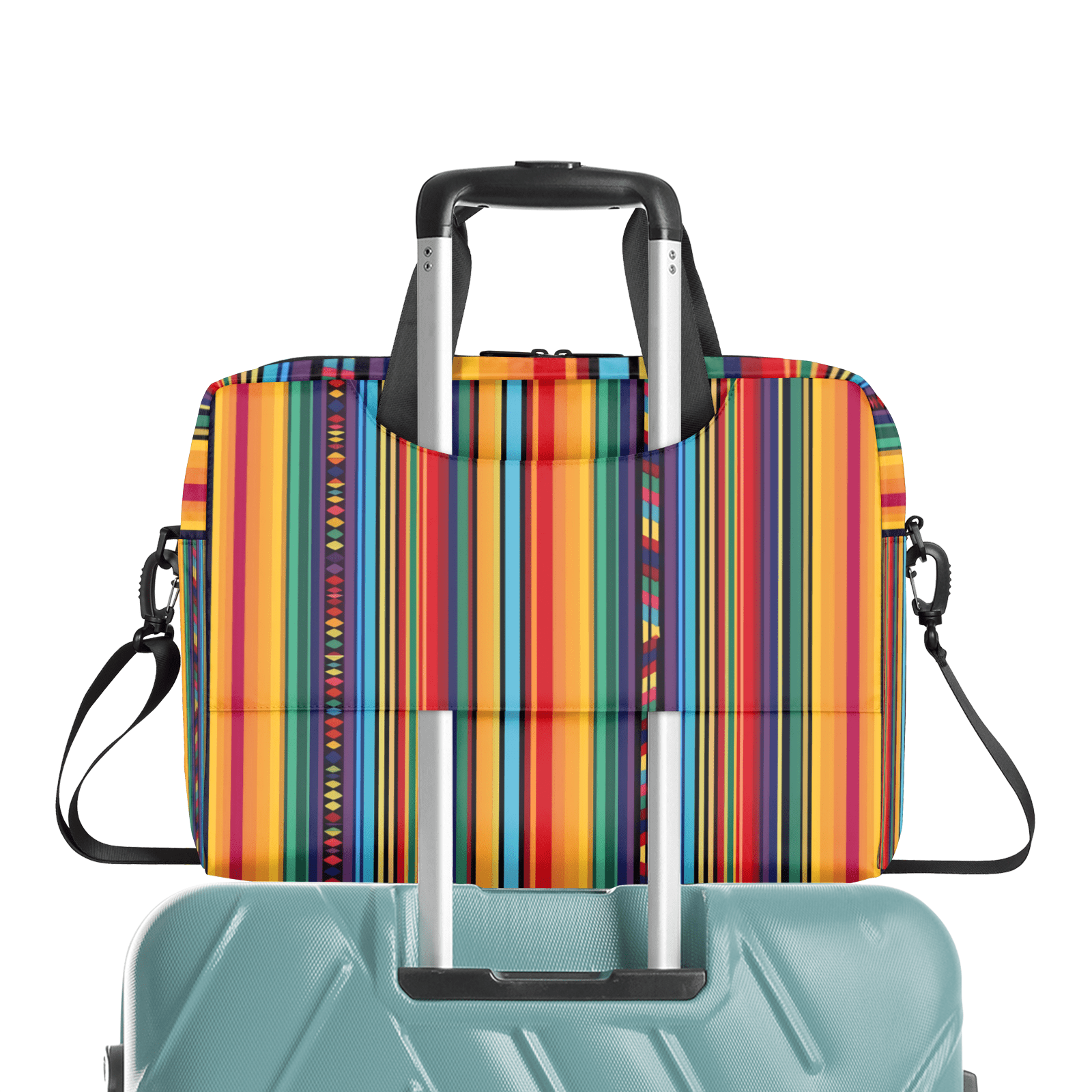 Herdesigns Boho Colorful Striped Laptop Bag for Women Men, Computer Case Briefcase Messenger Bags, 15-15.6 inch Laptop Sleeve Shoulder Bag