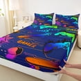 thumbnail image 3 of jejeloiu 3D Console Lovers Twin Sheet Sets,Modern Video Game Twin Fitted Sheet,Colorful Ombre Effect Flat Sheet For Boy,Super Cozy Room Decor,3pcs, 3 of 7