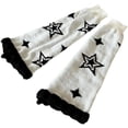 thumbnail image 6 of Lanola Women's Leg Warmers Star Pattern Knitted Y2k Japanese Kawaii Streetwear Harajuku Knee High Ruffle Trim Long Leg Socks, 6 of 7