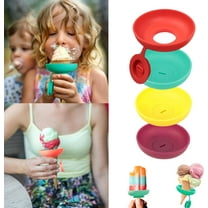 Popsicle Holders for Kids, 4 Pcs Popsicle Holders for Toddlers Anti-Drip Reusable for Summer Ice Cream Cones Catch The Ice Cream Cone Before It Drips
