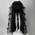 thumbnail image 4 of Yuncity Women Skirts Solid Color High Waist Elastic Maxi A-Line Mesh Asymmetrical Ruffle Summer Leisure Evening Ceremonies Wear Women's Skirts Size L Black, 4 of 5