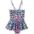 thumbnail image 2 of Godderr Toddler Girls Leopard Print Swimswear Bikini Set Beach Sport 1-Piece Swimsuit 4-12Y, 2 of 9