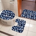 thumbnail image 5 of Summer Ocean Bathroom Rugs Set Modern Blue Shell Conch Nautilus Non Slip Absorbent Soft Bath Mats 3 Piece Set with Bathroom Rug, U-Shaped Floor Mat, Toilet Seat Cover Small Size, 5 of 9