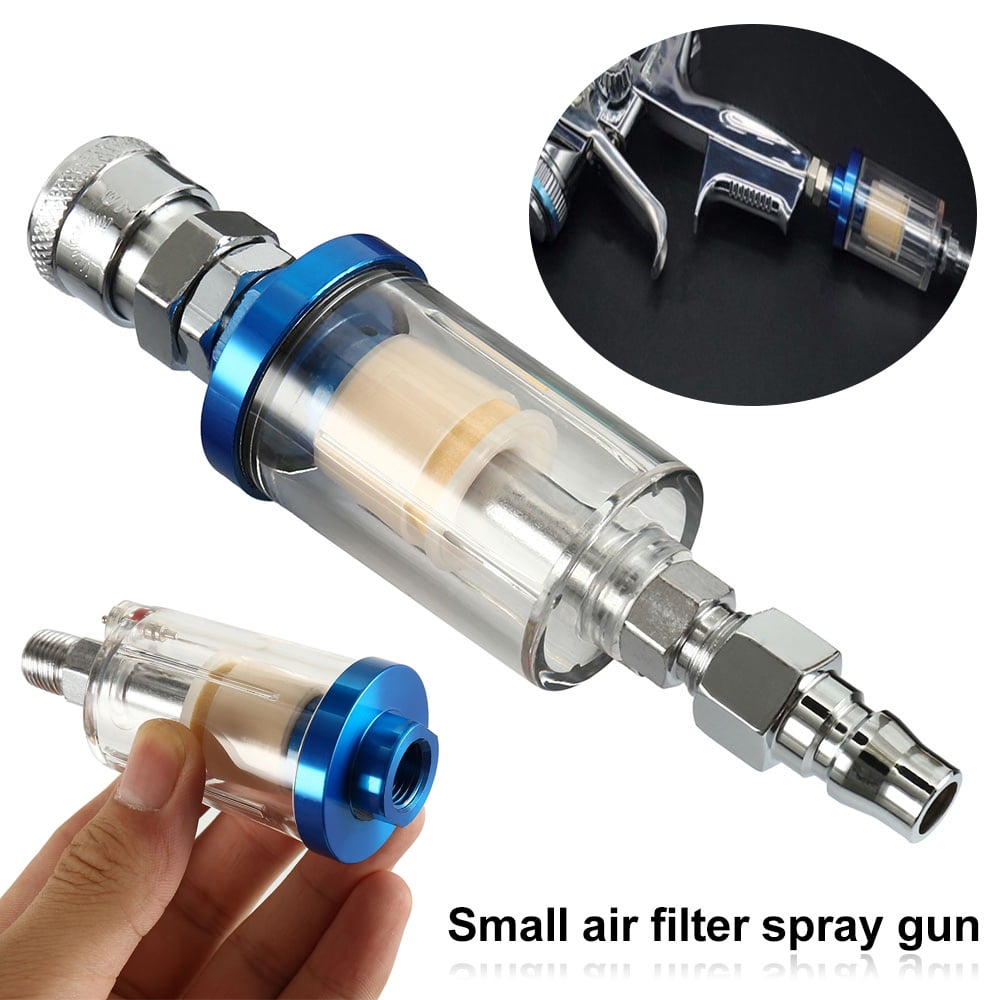 In Line Oil Water Separator Filter 1/4" Air Brush Compressor Trap Spray Gun Tool 
