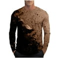 thumbnail image 2 of Royisotas Mens Shirts Big and Tall Pullover Tops Athletic Winter Graphic Long Sleeve Casual T Shirts for Men Brown, 2 of 5