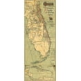 thumbnail image 2 of Vintage Maps 8x14 Black Ornate Wood Framed with Double Matting Museum Art Print Titled - Jacksonville St Augustine and Indian River Railway 1893, 2 of 4