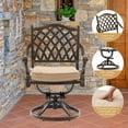 thumbnail image 6 of 7-Piece Cast Aluminum Outdoor Table and Chairs, Antique Bronze Patio Dining Set for 6 Include 60" Rectangular Outdoor Dining Table and 6 Swivel Chairs with Removable Cushion and Umbrella Hole, 6 of 6