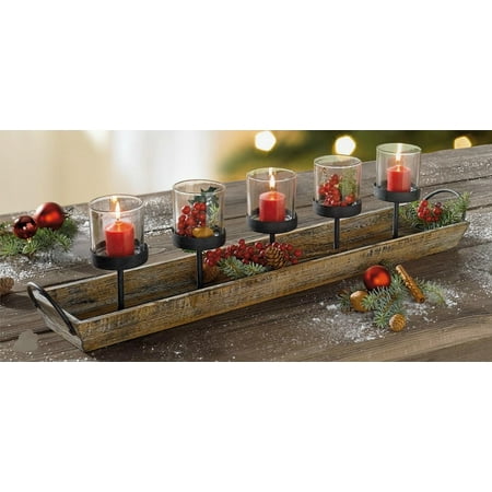 Rustic Candle Holder Centerpiece 3