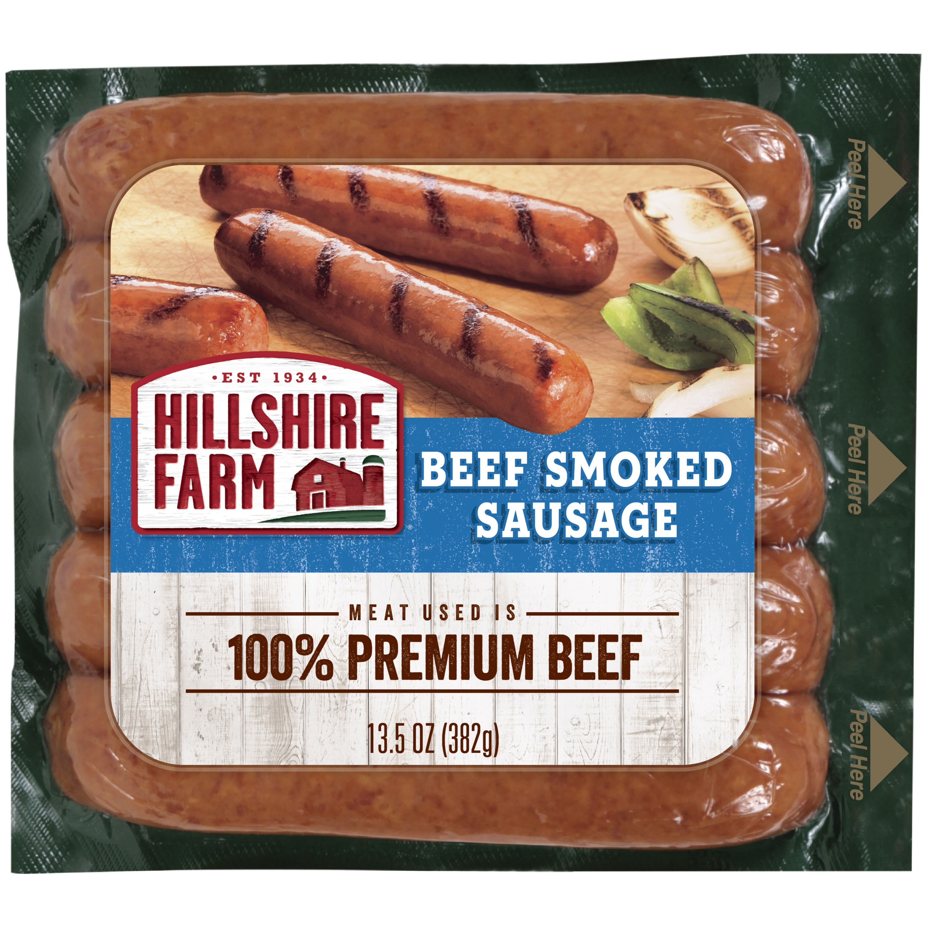 Hillshire Farm Beef Smoked Sausage Links, 13.5 oz, 6 Ct