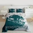 thumbnail image 2 of jejeloiu American Rugby Football Twin Comforter Sets,Cyan Gray Bedding Set For Boys Teens Reversible 2pcs, 2 of 8