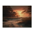 thumbnail image 3 of Designart "Sunset by the Beach I" Coastal Print on Natural Pine Wood, 3 of 5