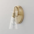 thumbnail image 4 of Ava 1 - Light Natural Aged Brass Brass Incandescent Glass And Steel Wall Sconce, 4 of 5