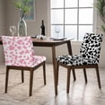 thumbnail image 5 of Floral Dining Chair Covers for Dining Room Set of 4, Stretch Dining Chair Cover for Dining Room Kitchen Washable, Removable Slipcovers for Home, Hotel, Banquet (Cow-Black+Pink, 4PC), 5 of 6