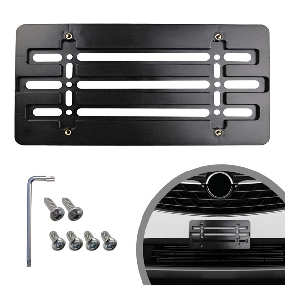 Support de Plaque d'Immatriculation avant pour Buick 2000-2023, Ensemble de Supports de Plaque avec 6 Vis et Clé Uniques, Kit de Montage d'Étiquette de Licence, Supports de Plaque de Qualité, Accessoires Premium pour Voiture et Camion