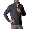 thumbnail image 3 of pstuiky Camisas de manga larga abrigadas para hombre, Top deportivo de manga larga con cuello alto y media cremallera para hombre, color liso salir tops m, 3 of 6