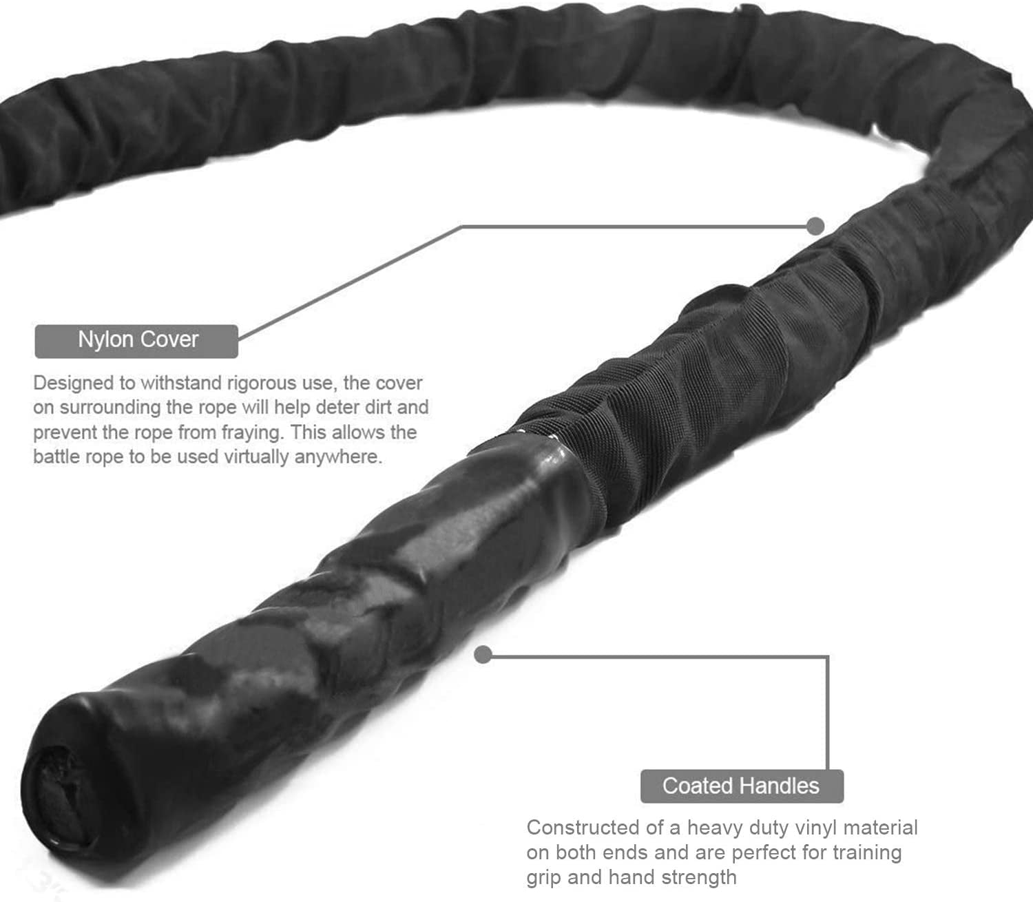 Comie Poly Dacron 30ft Length Battle Rope Exercise Workout Strength