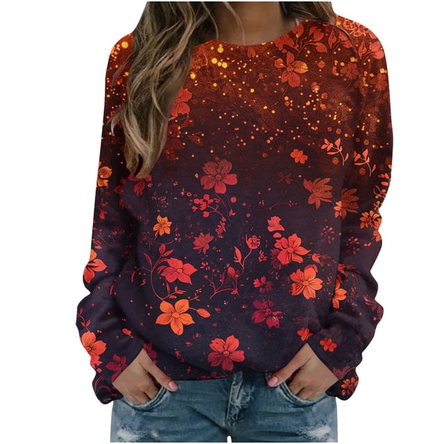 Birdeem Chandails en Molleton pour Femmes Chandail à Capuchon Pullover Femmes Décontracté Imprimé Manches Longues Col Rond Chandail Chandail à Capuchon