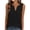 Black, variant on Women's Waffle Knit Henley Tank, V-Neck Sleeveless Blouse with Partial Buttons, Casual Summer & Everyday Wear White S
