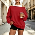 thumbnail image 2 of Tqcoqu Women's Off Shoulder Long Sleeve Sweatshirt, Oversized Drop Shoulder Loose Casual Pullover Tops for Fall, 2 of 10