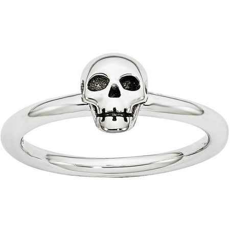 Stackable Expressions Sterling Silver Antiqued Skull Ring