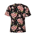 thumbnail image 6 of Vsdgher Rose Flowers Print Men's Dry Fit Mesh Athletic Shirts Moisture Wicking Tennis T-Shirt Tops, 6 of 9