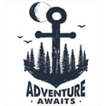 thumbnail image 3 of Adventure Duvet Cover Set, Anchor with a Words Hand Drawn Elements in an Inspirational Style Print, Decorative 3 Piece Bedding Set with 2 Pillow Shams, Queen Size, Indigo, by Ambesonne, 3 of 3