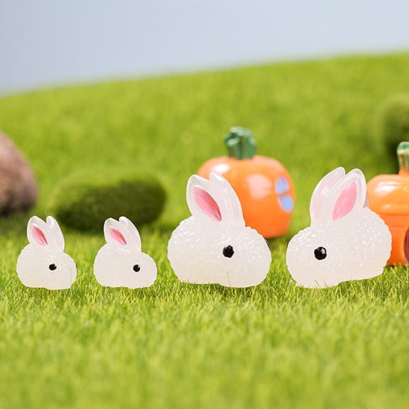 NICERIO Set of 6 White Resin Figurines for Desktop, Car, Garden, and Landscape Decoration