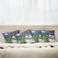 thumbnail image 4 of Ambesonne Christmas Throw Pillow Cover 4 Pack, Santa with Rudolf, 24", Multicolor, 4 of 5