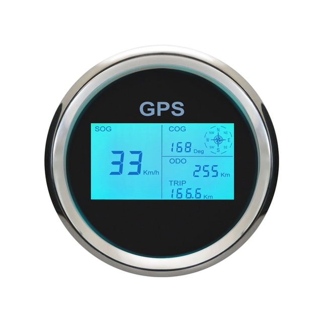 7 Backlights 85mm Boat Car Digital GPS Speedometer LCD Speed Gauge Odometer Course With GPS Antenna ,Universal Compatibility
