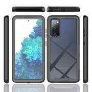Galaxy S20 FE 5G Case with Built in Screen Protector,Dteck Full-Body Shockproof Rubber Hybrid Protection Crystal Clear PC Back Protective Phone Case Cover for Samsung Galaxy S20 FE,Black