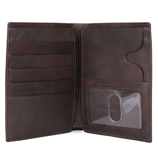 Cartera Buxton J. Buxton Hunt de piel curtida al óleo, color marrón