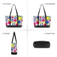 thumbnail image 6 of FORMRS Canvas Laptop Tote Bag for Women with 15.6" Computer Compartments Shoulder Handbag, Red Retro Shapes, 6 of 7