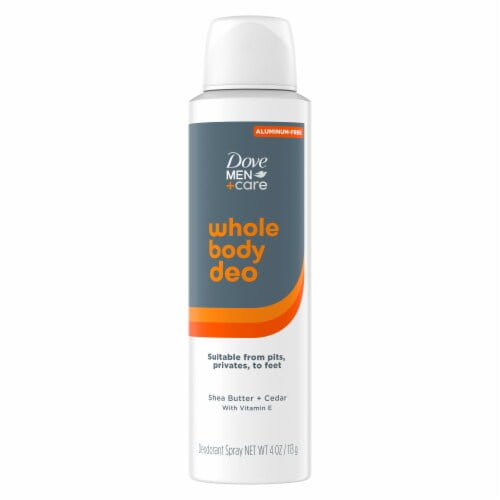 Dove Men+Care Whole Body Deo Aluminum-Free Deodorant Spray Shea Butter + Cedar with Vitamin E - 4 oz