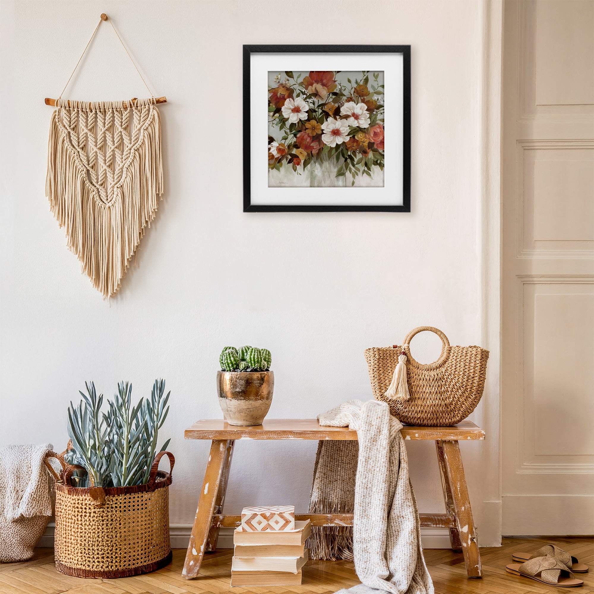 Stupell Industries Muted Vibe Bouquet Black Framed Print Under Glass, design by Carol Robinson