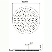 Cascada 20 Inch Ceiling Mount Round Rainfall LED Shower Head, Stainless Steel ((Without Shower Arm)