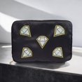 thumbnail image 3 of Hives and Honey Women's Bryn Nylon Jewelry Accessory Travel Pouch with Embroidered Diamonds in Black, 3 of 6