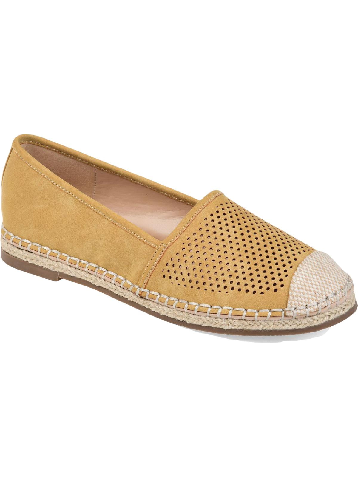 Journee Collection Womens Rosela Perforated Faux Leather Flats