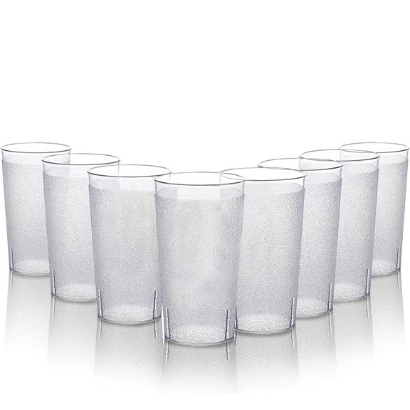 8 Pack 12oz Clear Plastic Cups Reusable Plastic Drinking Glasses,NOGIS Acrylic Glasses Drinkware, Unbreakable, Stackable, BPA-Free, Dishwasher-Safe, Perfect for Gifts