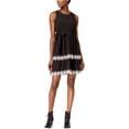 thumbnail image 2 of maison Jules Vestido ajustado y acampanado para mujer, negro, mediano, 2 of 2