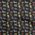 thumbnail image 1 of oneOone Cotton Silk Black Fabric Floral & Puppies Fabric For Sewing Printed Craft Fabric By The Yard 42 Inch Wide, 1 of 5