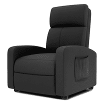 TLSUNNY Fabric Recliner Chair with Side Pocket, Thick Cushion Adjustable Lounger, Modern Home Theater Seating for Bedroom, Living Room