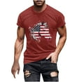 thumbnail image 3 of Jinhomg Mens Summer Tee Shirt 4Th July USA Flag Graphic T-Shirts Big And Tall Short Sleeve Crew Neck Tops 2025 American Star Striped Patriotic Pullover Red XXXXXL, 3 of 6