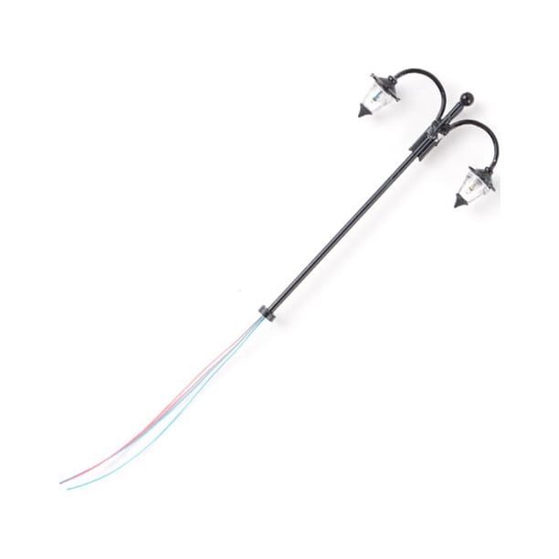 Yuarrent Modelo de lámpara de vía férrea, escala 1:87, tamaño de camino, accesorios de paisaje, cabezas, farola de Metal LED decorativa para Artesanía Negro (luz blanca) Yuarrent HA066884-03