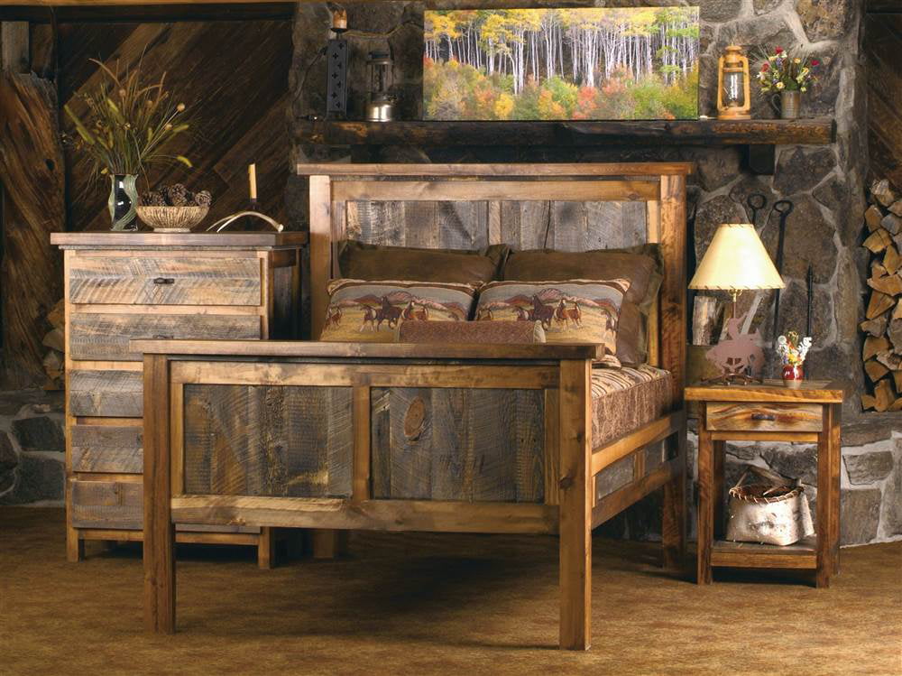 Rustic Wood Panel Bedroom Set Twin Walmart Com Walmart Com