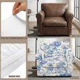 thumbnail image 5 of FKELYI Retro Flower Blue Print 2 Pcs Stretch Armchair Slipcover with Individual Cushion Cover Non-Slip Furniture Protector for Living Room Couch Sofa Covers, 5 of 7