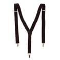 thumbnail image 1 of MERIGLARE Mens Suspenders Y Shape Wide Adjustable Elastic Belt with 3 Strong Metal Clips Coffee, 1 of 5
