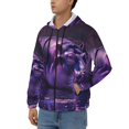thumbnail image 2 of JUNZAN Purple Hippo In Water Print Men's Zip Up Hoodie Athletic Hoodies Long Sleeve Hooded Sweatshirts With Pockets (S-3XL), 2 of 6