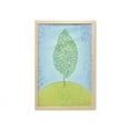 thumbnail image 1 of Nature Wall Art with Frame, Interpretation of a Tree on a Hill in Random Strokes, Printed Fabric Poster for Bathroom Living Room, 23" x 35", Sky Blue Apple Green, by Ambesonne, 1 of 2