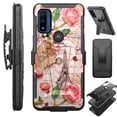 thumbnail image 1 of Compatible with Motorola Moto G Pure (2021) | Motorola Moto G Power (2022) Hybrid Luxguard Holster Phone Case Cover (Paris Rose), 1 of 1